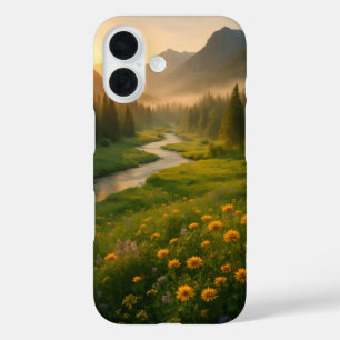 Coque Pour iPhone 16 Belle vallée au lever du soleil