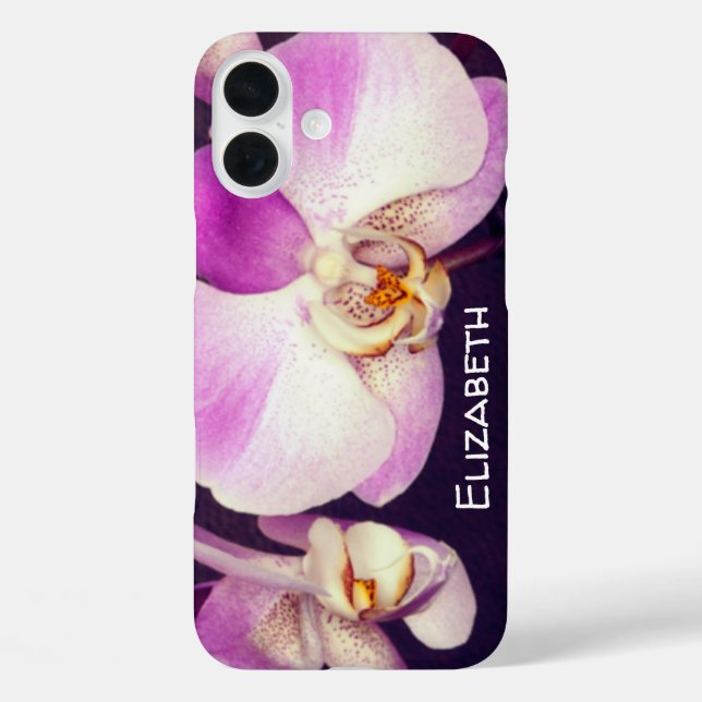 Coques Case-Mate iPhone Belle Violet Blanc Floral Orchidée Photo Personnal (Verso)