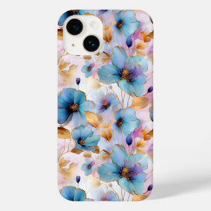Coque Case-Mate iPhone Belles fleurs bleues Alcool Encre Pastel