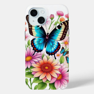 Coque Case-Mate iPhone Belles Fleurs Et Papillons