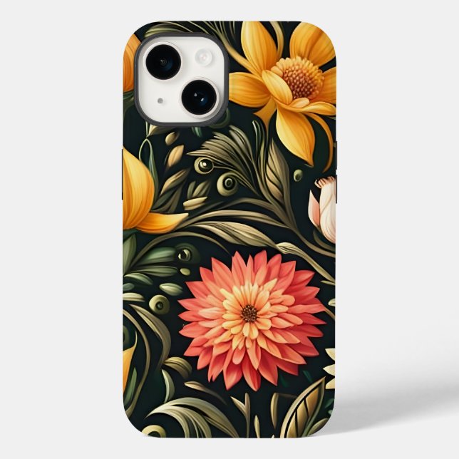 Coques Case-Mate iPhone Belles fleurs jaunes et roses en fleur (Verso)