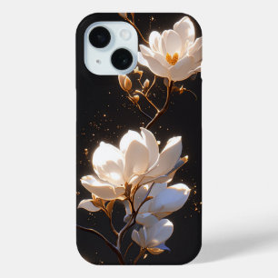 Coque Case-Mate iPhone Belles Fleurs Magnolia Sur Arrière - plan Noir