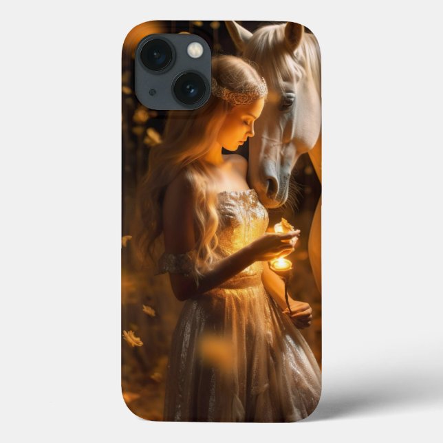 Coques Case-Mate iPhone Belles lumières Imaginaire fille Cheval (Verso)