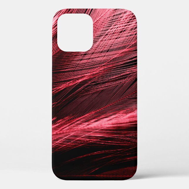 Coques Case-Mate iPhone Belles plumes rouges abstraites sur arrière - plan (Verso)