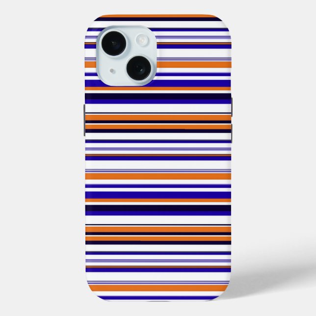 Coques Case-Mate iPhone Belles rayures bleues orange (Verso)