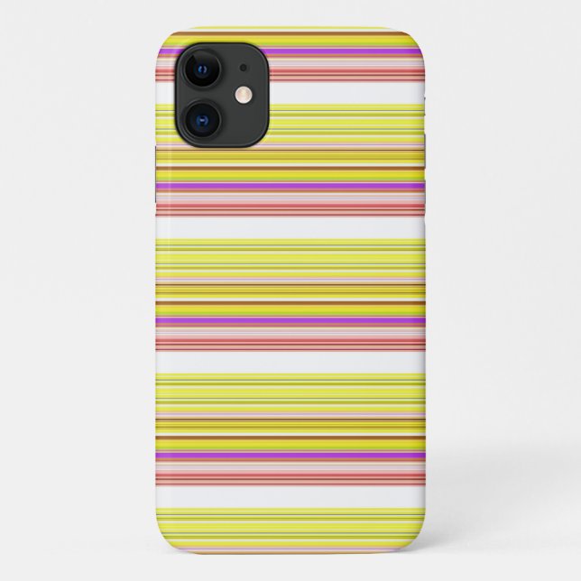 Coques Case-Mate iPhone Belles rayures jaunes blanches (Dos)