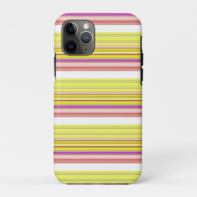 Coques Case-Mate iPhone Belles rayures jaunes blanches (Dos)