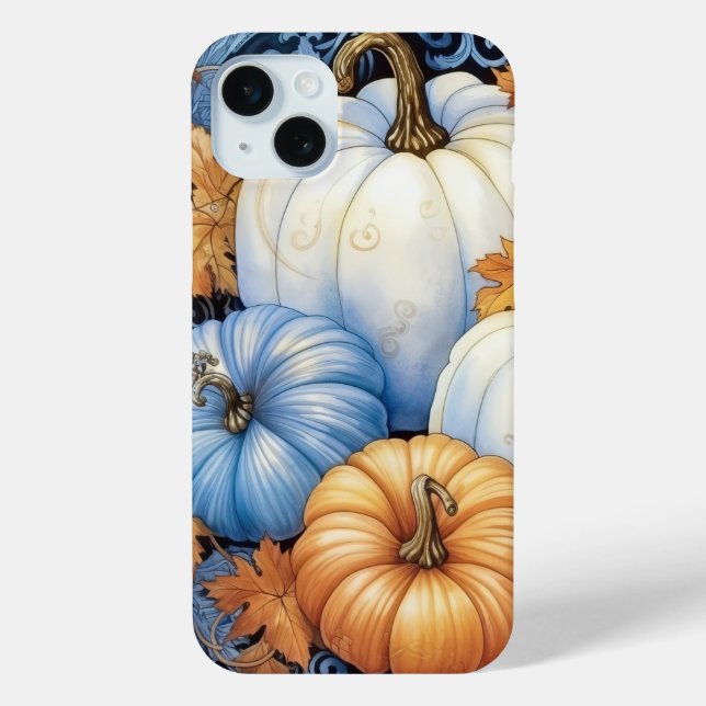 COQUES Case-Mate iPhone BELLLES CITROUILLES BLEUES BLANCHES ORANGE D'AUTOM (Verso)