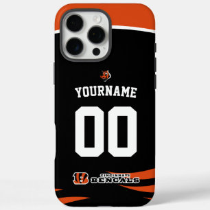 Coque iPhone 16 Pro Max Bengale Personnalisé Jersey Football Américain