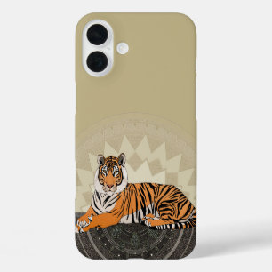 Coque Pour iPhone 16 Plus bengale tiger mandala bambou