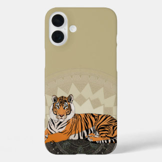 Coque Pour iPhone 16 Plus bengale tiger mandala bambou