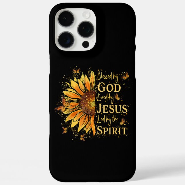 Coques Case-Mate iPhone Béni Par Dieu - Aimé Par Jésus, Tournesol (Verso)
