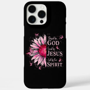 Coque iPhone 16 Pro Max Béni Par Dieu - Aimé Par Jésus Tournesol Rose