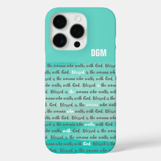 Coques Case-Mate iPhone Béni soit la Femme qui marche avec Dieu Turquoise (Verso)
