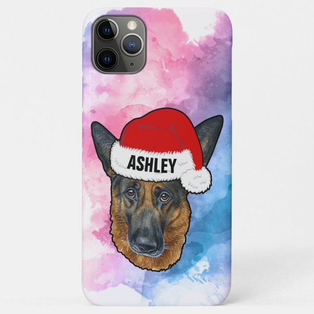 Coques Case-Mate iPhone Berger allemand avec chien de Noël Casquette de va (Dos)