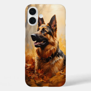 Coque Pour iPhone 16 Plus Berger allemand en automne