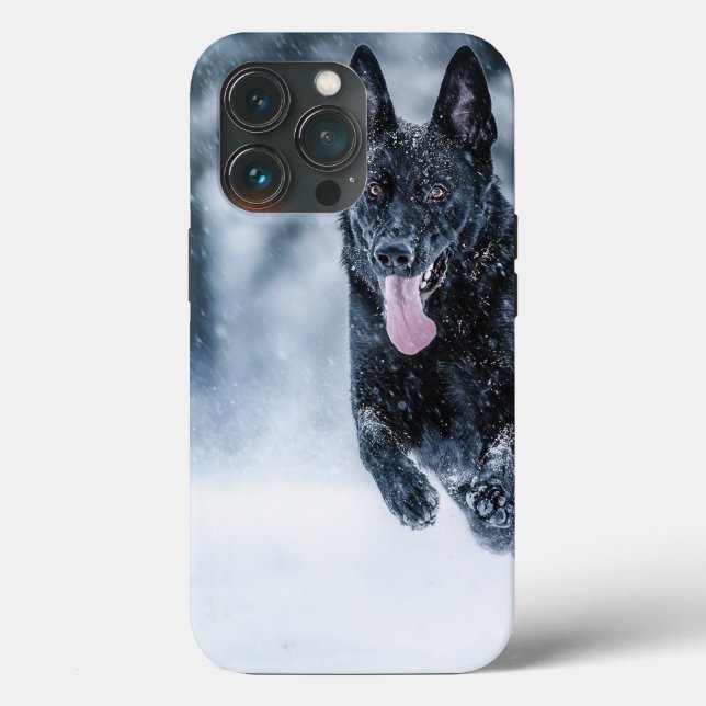 Coques Case-Mate iPhone Berger allemand noir dans la couverture de duvet d (Verso)