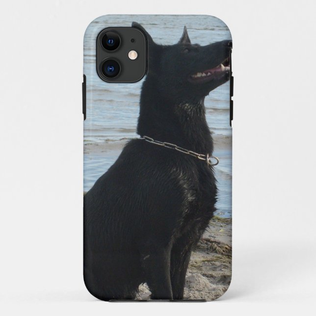 Coques Case-Mate iPhone Berger allemand noir de laque (Dos)
