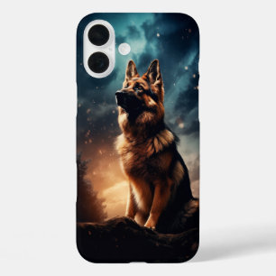 Coque Pour iPhone 16 Plus Berger Allemand Sous Ciel Stormy
