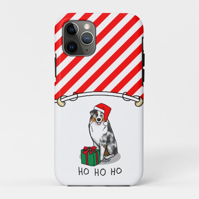 Coques Case-Mate iPhone Berger australien de Noël (bleu merle tan/w 1) (Dos)