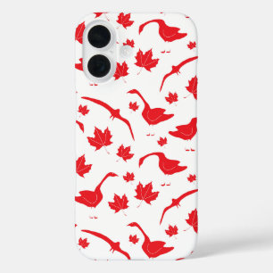 Coque Pour iPhone 16 Bernaches du Canada et Feuilles de l'érable - drap
