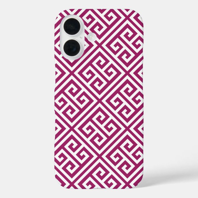 Coques Case-Mate iPhone Berry Purple Motif de clé grecque (Verso)