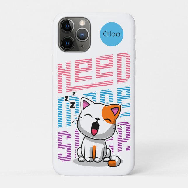 Coques Case-Mate iPhone Besoin de plus de sommeil | Funny Cat expression d (Dos)
