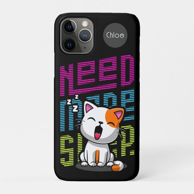 Coques Case-Mate iPhone Besoin de plus de sommeil | Funny Cat expression d (Dos)