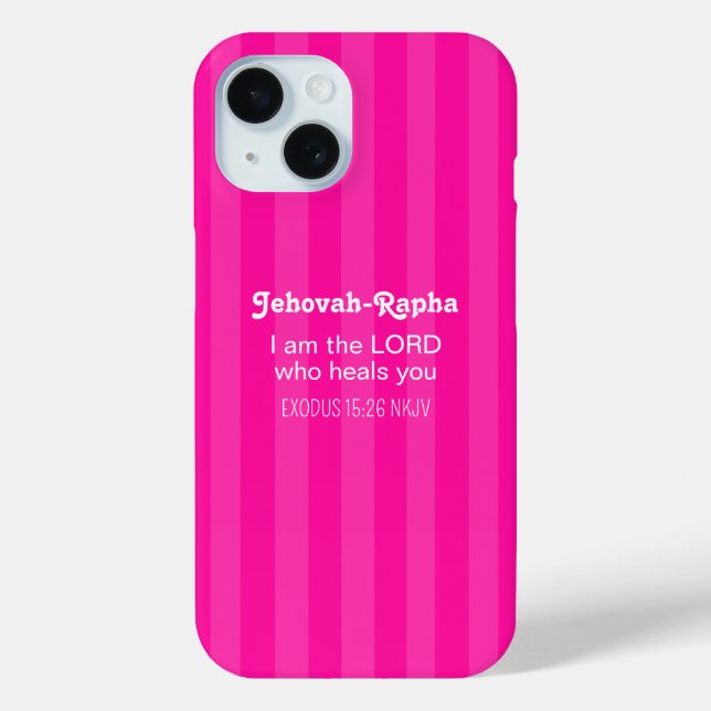Coques Case-Mate iPhone Bible Douce Verset Guérison Rayé Rose Chrétien (Verso)