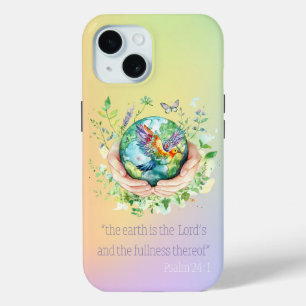 Coque Case-Mate iPhone Bible Inspirant Fleur Terre Main Colombe Arc-en-ci
