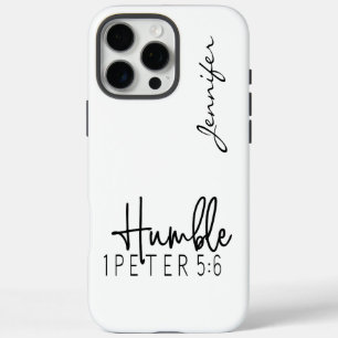 Coque iPhone 16 Pro Max Bible minimaliste moderne Verse 1 Pierre 5:6 iPhon