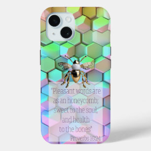 Coque Case-Mate iPhone Bible tendance bleu mauve vert rose nid d'abeille