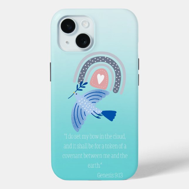 Coques Case-Mate iPhone Bible Tendance Turquoise Art Populaire Colombe Boh (Verso)
