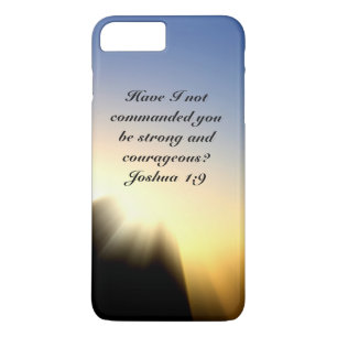 Coque iPhone 8 Plus/7 Plus Bible Verse Joshua 1:9 Soyez forts et courageux