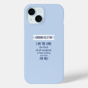 Coque Case-Mate iPhone Bible Verset Dieu Tout-Puissant Pastel Bleu Foi