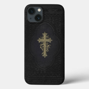 iPhone 13 Coque Bible victorienne avec Croix Élégante