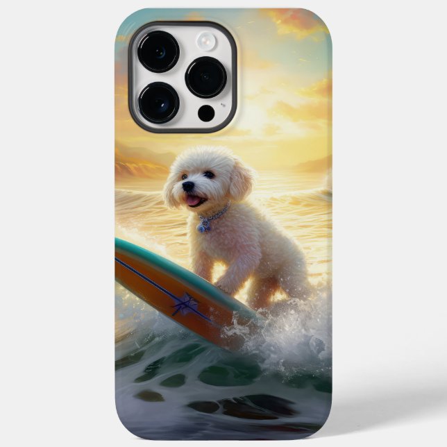 Coques Case-Mate iPhone Bichon Frise Beach Plage Surf Peinture (Verso)
