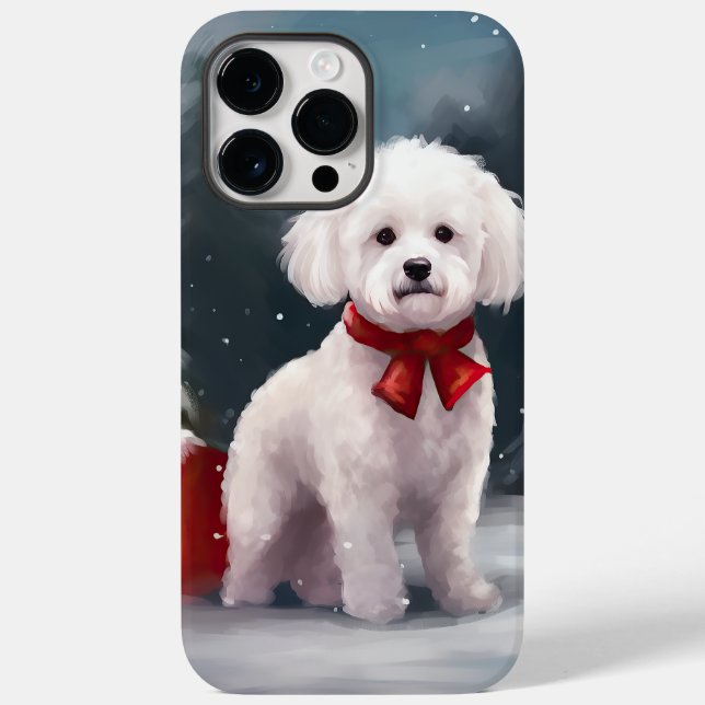 Coques Case-Mate iPhone Bichon Frise Dog à Noël de neige (Verso)