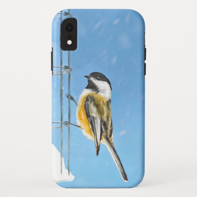 Coques Case-Mate iPhone Bickadee sur la peinture d'alimentation - Oiseaux  (Dos)