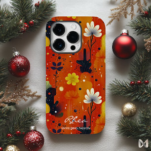 Coque Case-Mate iPhone Bien-être Fiery Floral Passion avec Orange Audacie