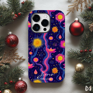 Coque Case-Mate iPhone Bien-être Floral Cosmique aux roses et jaunes vibr