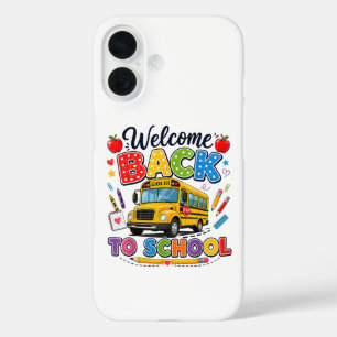 Coque Pour iPhone 16 Bienvenue à bord du bus scolaire pour le premier j