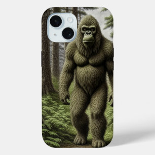 Coque Case-Mate iPhone Bigfoot debout dans les arbres art IA