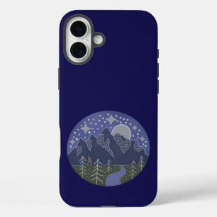 Coque Pour iPhone 16 Plus Bigfoot Nuit étoilée Art folklorique de cryptide