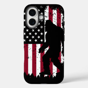 Coque Pour iPhone 16 Bigfoot Patriotique – Sasquatch Drapeau Américain