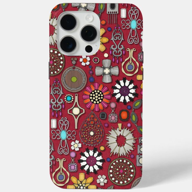 Coques Case-Mate iPhone bijou boho trésor rouge (Verso)