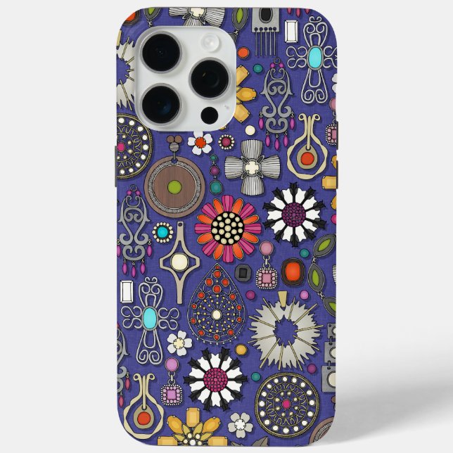 Coques Case-Mate iPhone bijou boho trésors violet bleu (Verso)