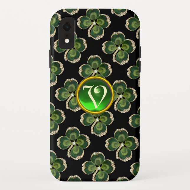 Coques Case-Mate iPhone Bijou Shamrock Gold Saint Patrick avec perles (Dos)