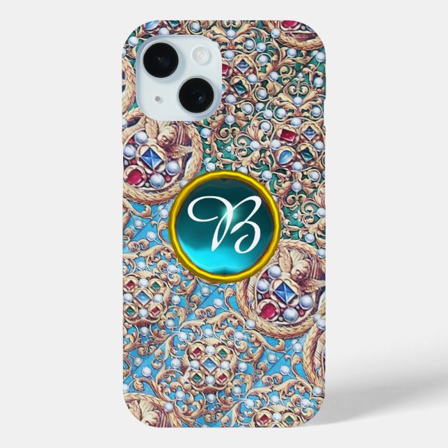 COQUES Case-Mate iPhone BIJOUX ANCIENS, PIERRES, PERLES, ANGES MONOGRAMME (Verso)