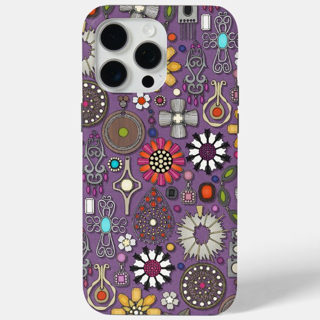Coques Case-Mate iPhone bijoux boho trésors lilas (Verso)